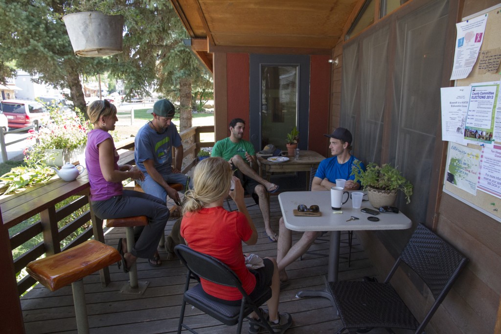 The coffee shop in the town of Ten Sleep.  A great place to grab some coffee on a lazy morning. Here we talked climbing with some new friends from Revelstoke. 